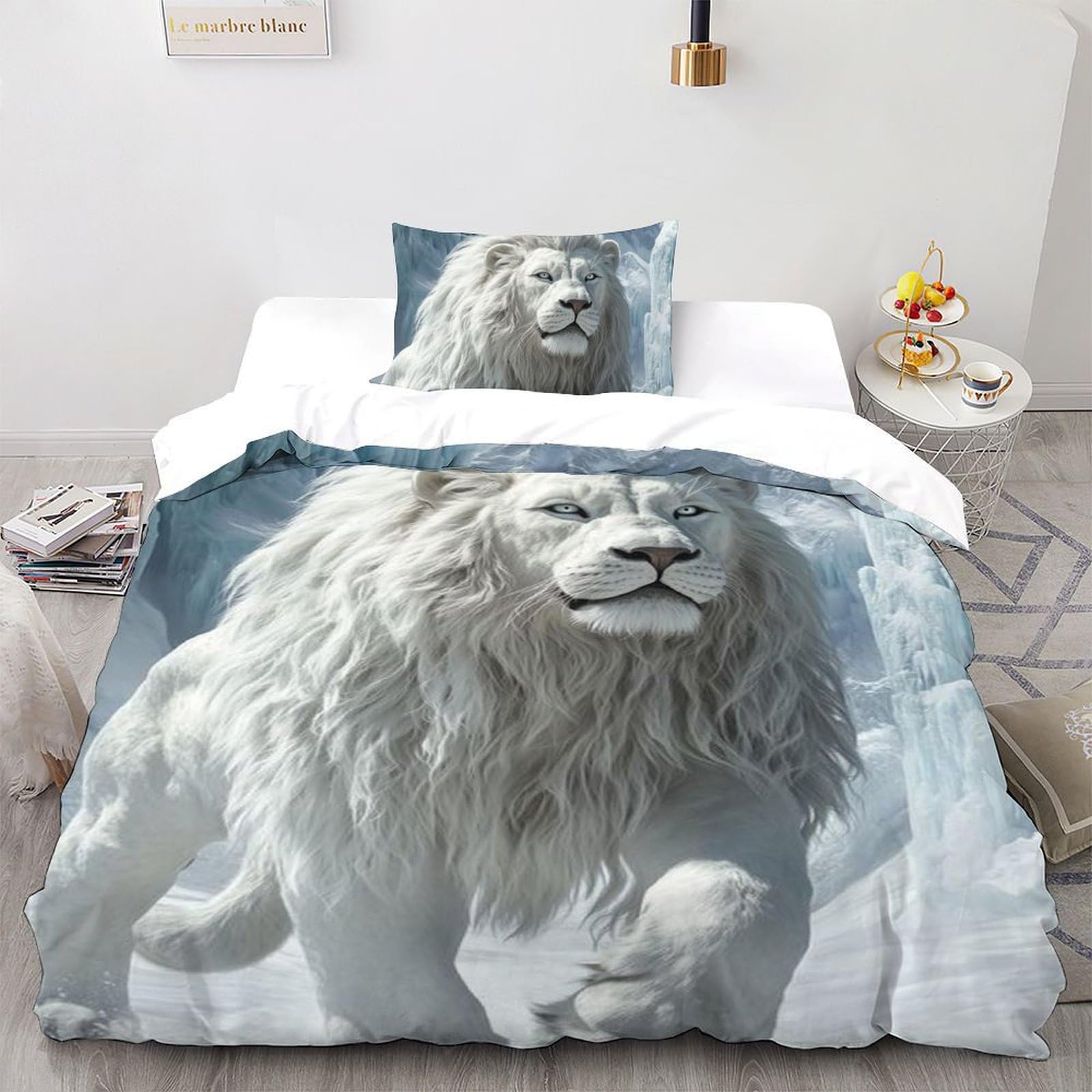 Housse de couette lion protecteur en tissu doux pour rassurer votre enfant