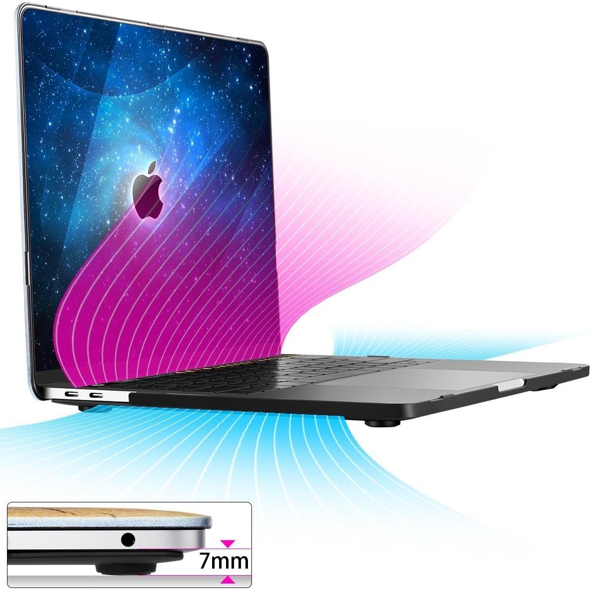 Miger McBook Pro 13" Case 2017 & 2016 Release,Hard Case Shell Cover with Keyboard Cover,Felt Bag,Anti Dust Plugs for A1706/A1708 (13 Inches(Model A1706/A1708), Tree Rings)
