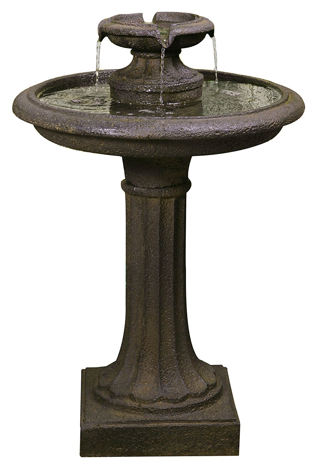Primrose Bronze 71Cm Antique Effect Round 2 Tiered Birdbath Garden Water Feature