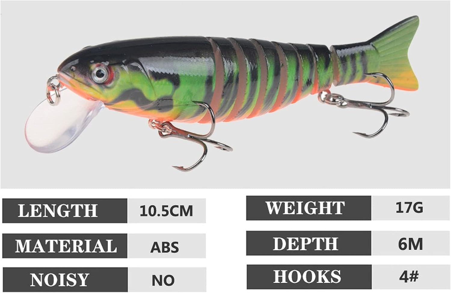 SHINsuke 5 Pcs Bionic Swimming Multi Jointed Fishing Lure - 4" Swimbaits Slow Sinking Minnow Lures - Suitable for All Kinds of Fish Freshwater Saltwater - Fishing Baits Kit for Bass Carppie Trout