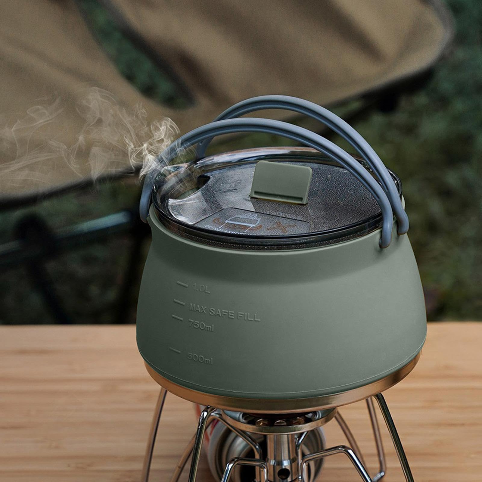 Pentola per l'acqua pieghevole, bollitore da campeggio portatile - Boiler da campeggio in silicone - Bollitore da portatile per escursionismo, bollitore da viaggio pieghevole per