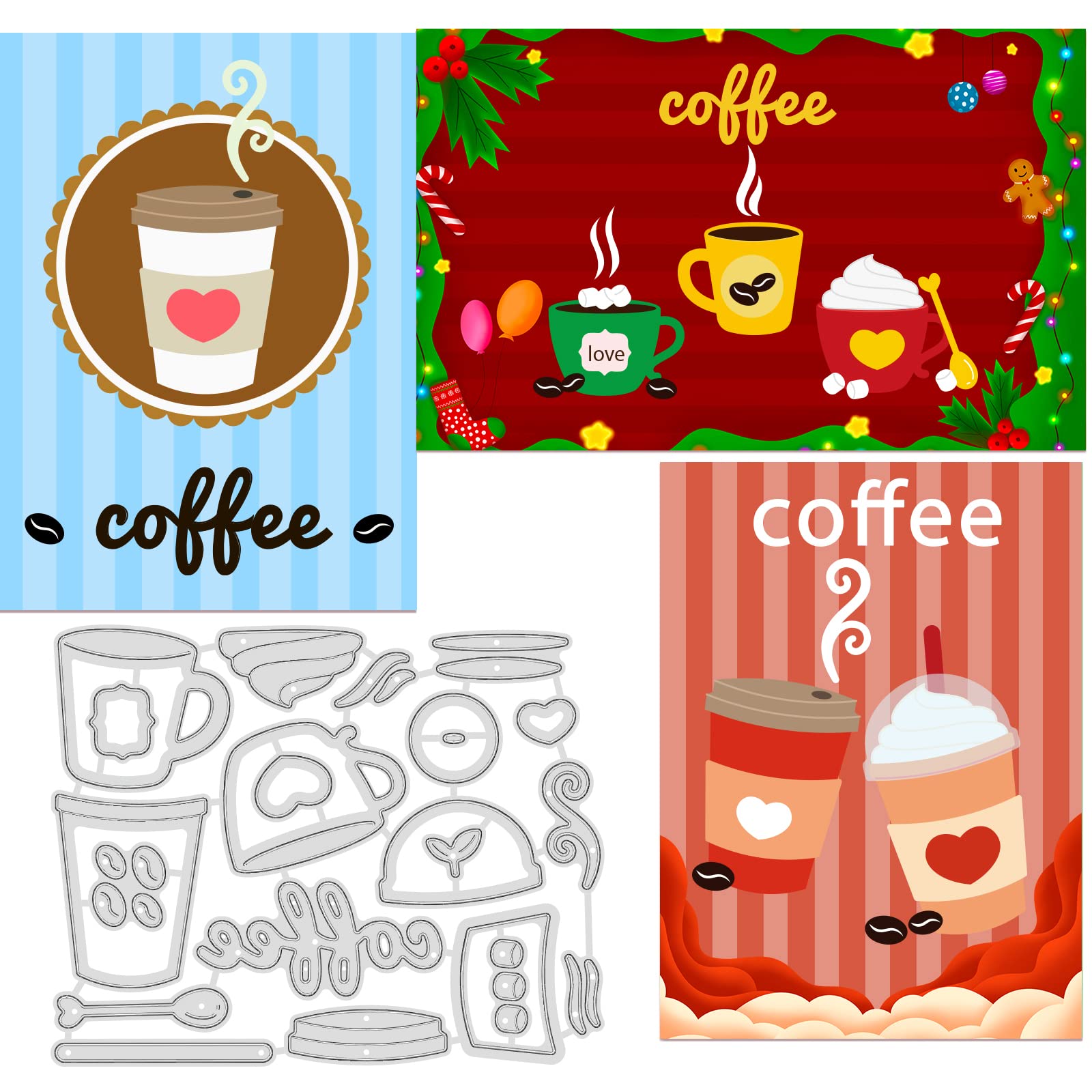 Fustelle Per Scrapbooking – Due Tazze Con Accessori – Dimensioni 18,2x7,1 Cm – Compatibili Con Sizzix Big Shot - 3