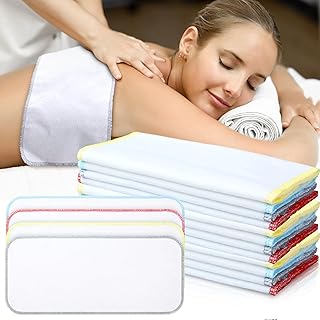 Newwiee 12 Pcs Castor Oil Pack Wrap Organic Cotton Flannel for Castor Oil Pack Reusable Washable Castor Oil Compress Castor Oil Pads Castor Oil Cloth for Entire Body Machine, Castor Oil Not Included