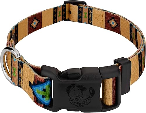 Country Brook Design - Collar de perro de lujo Native Arizona - Fabricado en los Estados Unidos - Colección Country and Western con 6 diseños