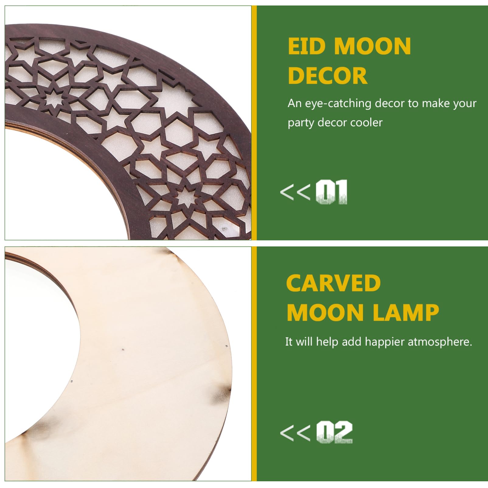 MAGICLULU Lámpara Colgante de Pared de Madera Tallada con Forma de Luna para Decoración del Hogar y Ambiente Festivo en Valentine's Day