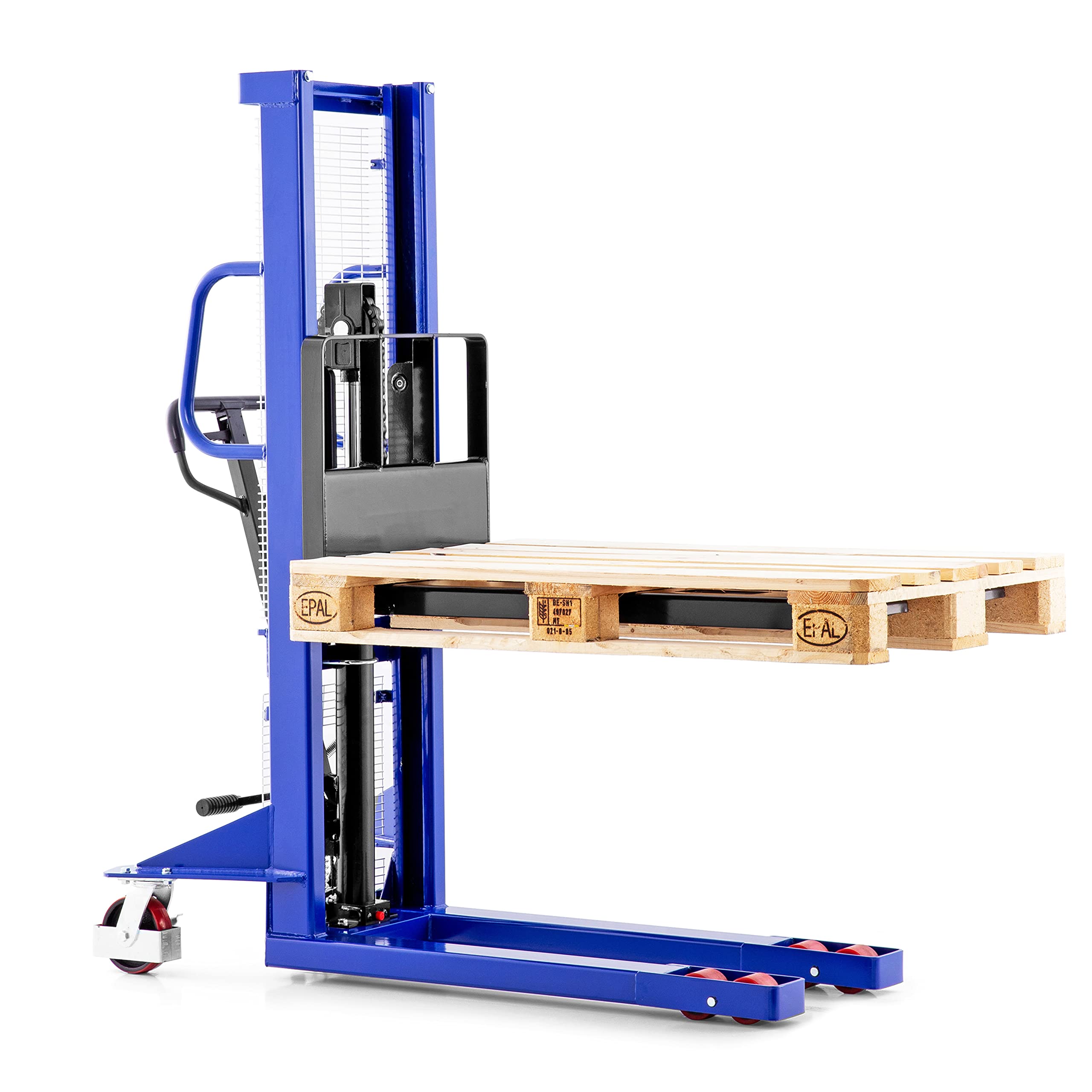 Pallit Carretilla elevadora hidráulica LIFT-S | Capacidad de elevación 1t/1000 kg | Altura 1,2m/1200 mm | poliuretano Neumáticos