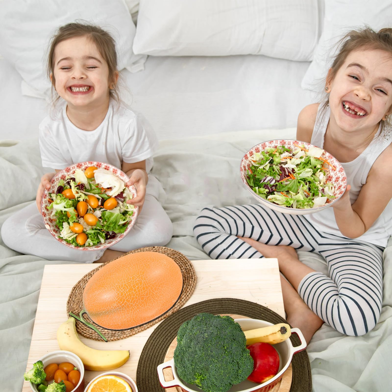 TOYANDONA Melone Durevole Cantalupo Artificiale Schiuma Realistico e in Decorazione di Multifunzionale per Fotografia Alimentare e Diverse Occasioni