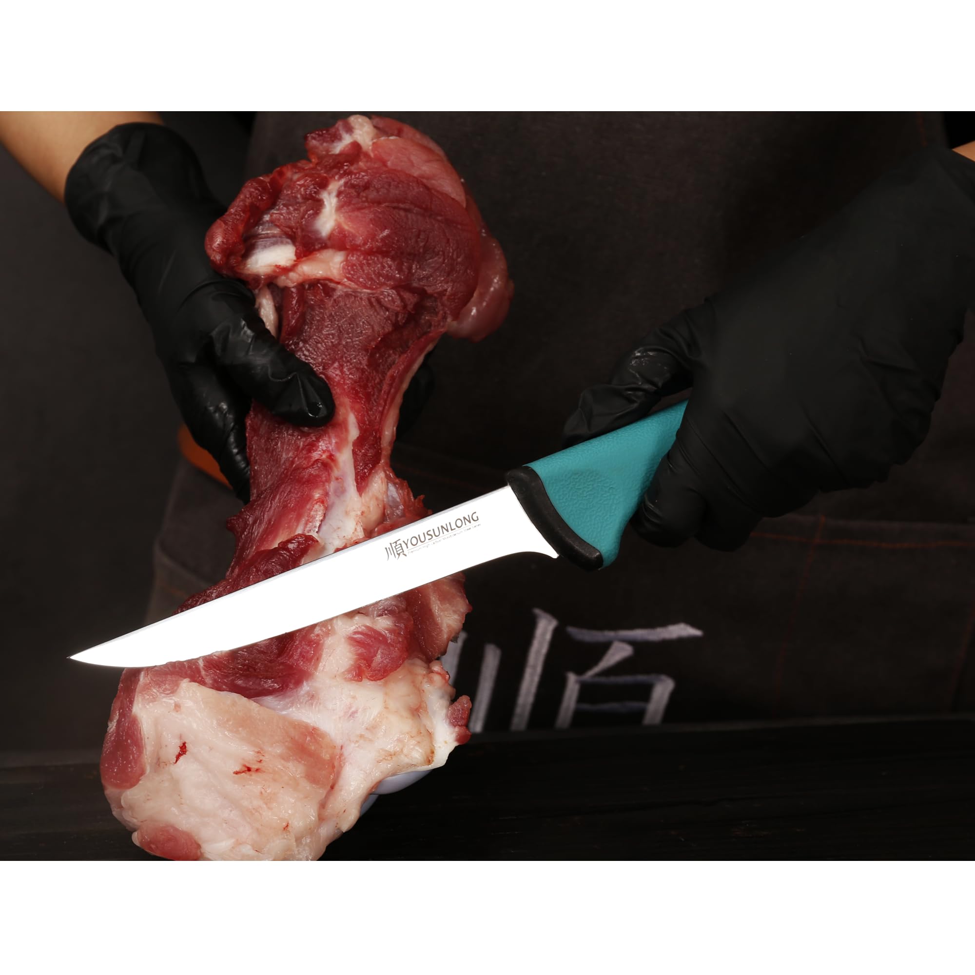 YOUSUNLONG Curved Boning Knife for Meat Cutting - 6 Inch - Premium High-carbon Molybdenum Steel Flexible Curved Blade - Butcher's Kitchen Boning Knife - Ergonomic & Non-slip Handle — Amazon image 5