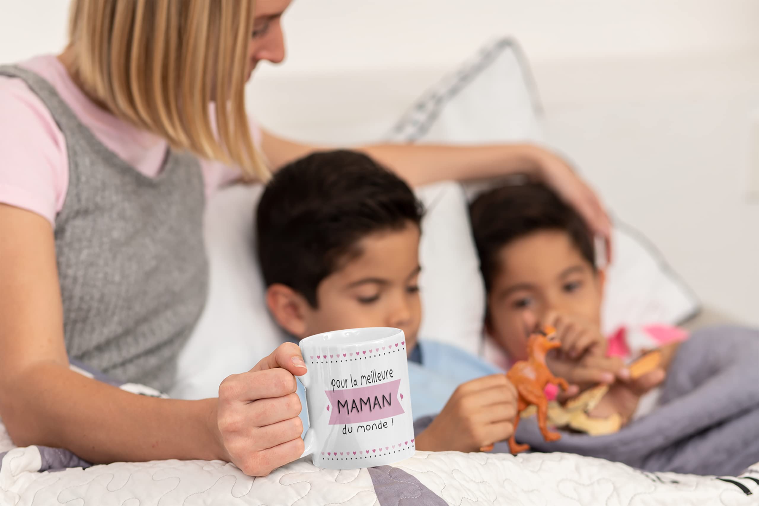 Mug Fête des mères - Idée cadeau La meilleure Maman du monde - Tasse original - Maison