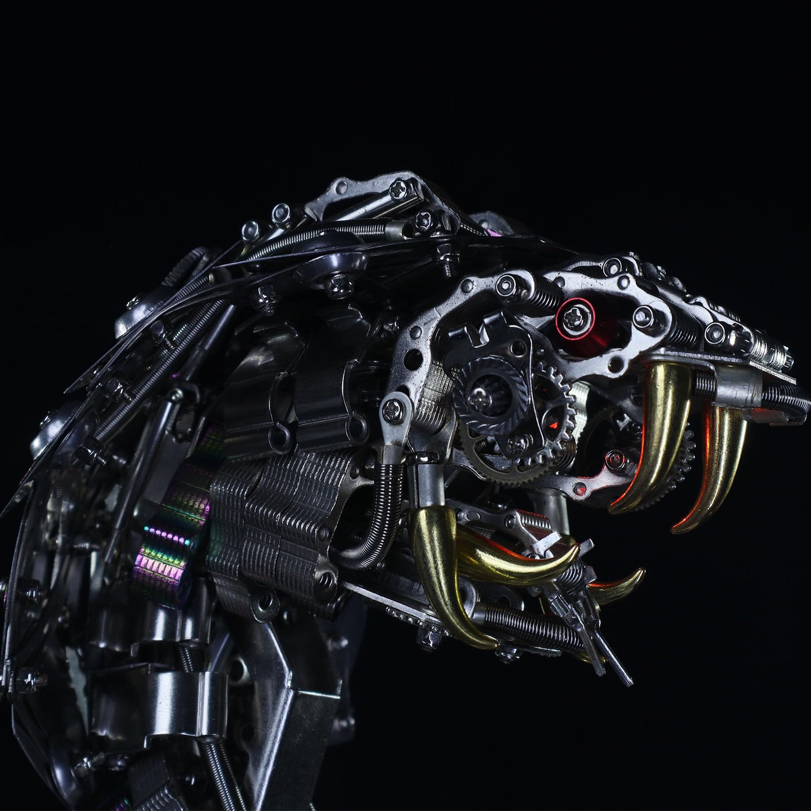 Metalowe puzzle 3D dla dorosłych, mechaniczny model montażu węża kobry, rękodzieło, łamigłówka - idealna dekoracja biurka i prezenty (410 sztuk, z podstawą)