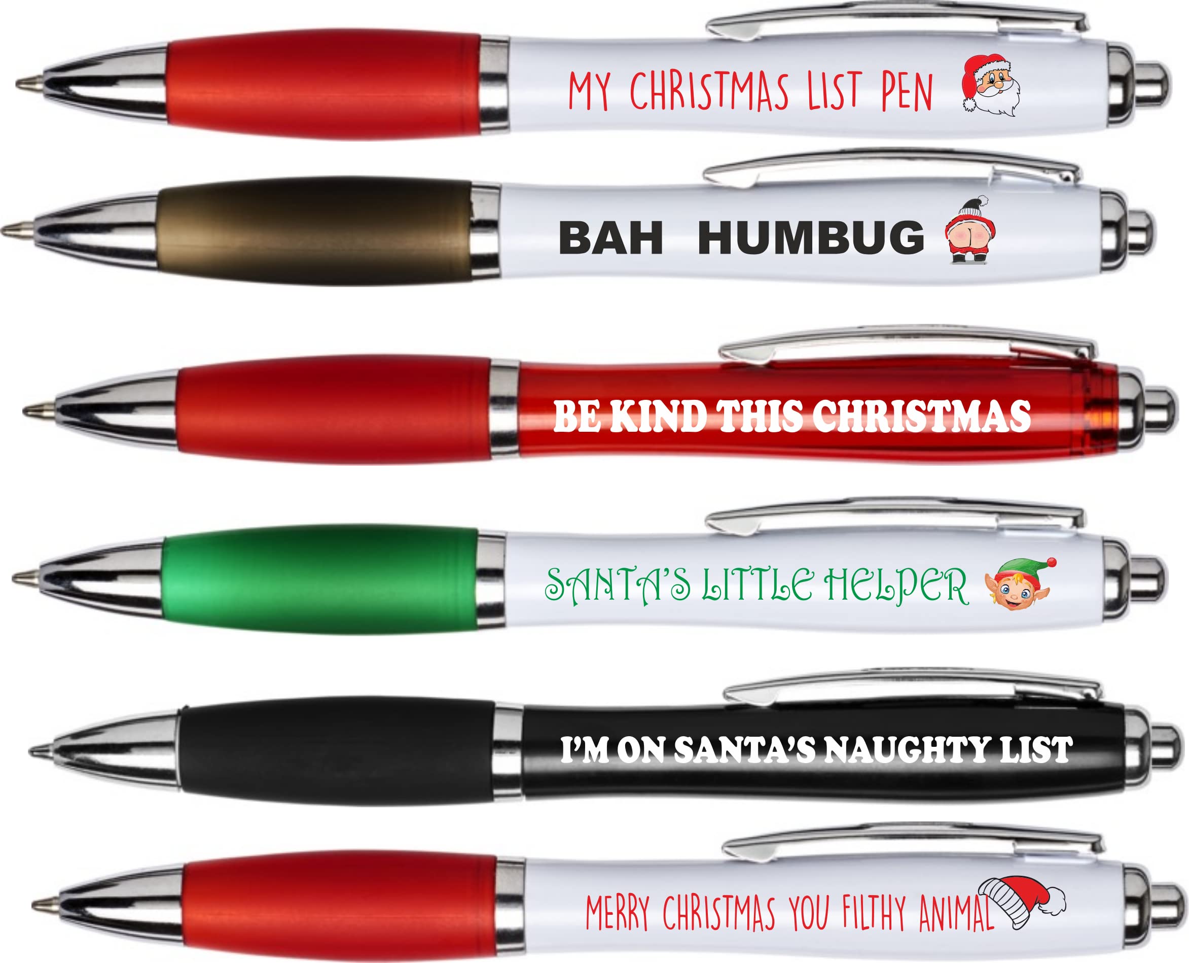 Hands OffChristmas pens pack x 6 fun pens for christmas