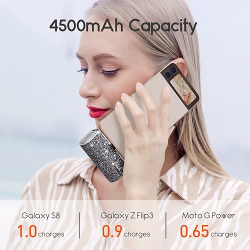 Miniatura 3 de iWALK Cargador portátil USB C, banco de energía pequeño ultracompacto de 4500 mAh, paquete de baterías brillantes y estación de carga