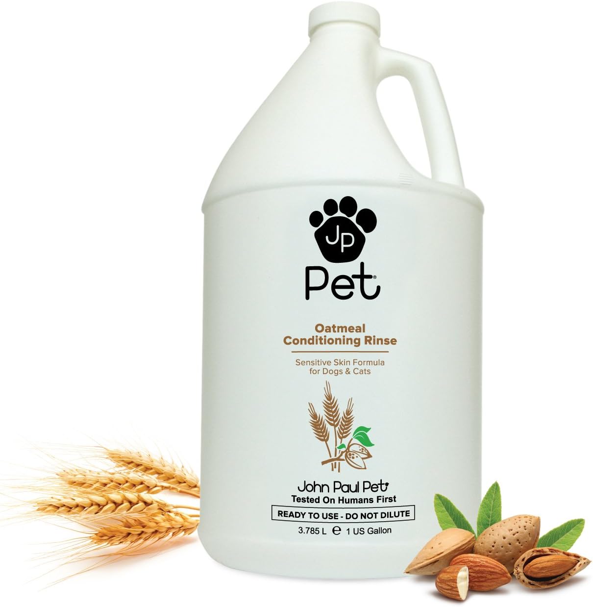 John Paul Pet Oatmeal Conditioning Rinse, Sensitive Skin Formula for Dogs and Cats, Gallon