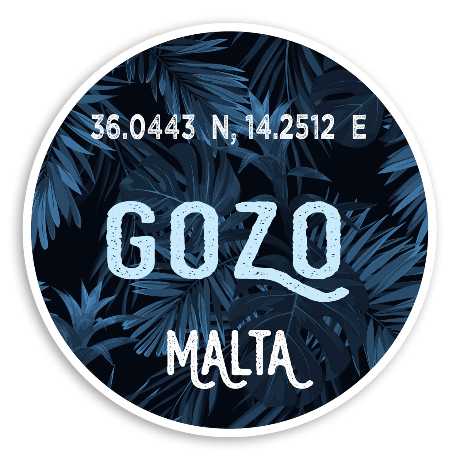 Destination Vinyl Ltd Multi 2 X 10Cm Blue Gozo Vinyl Stickers - Malta Surf Travel Luggage Sticker #30823 (10Cm Wide)