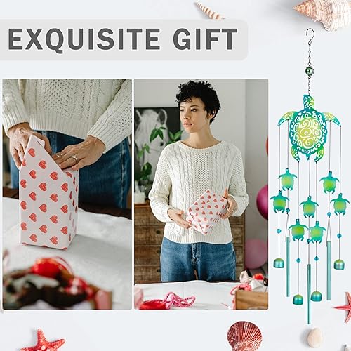 Miniatura 6 de Campanillas de viento de tortuga marina regalo conmemorativo para mamá, decoración de jardín al aire libre, regalo para amantes de las tortug