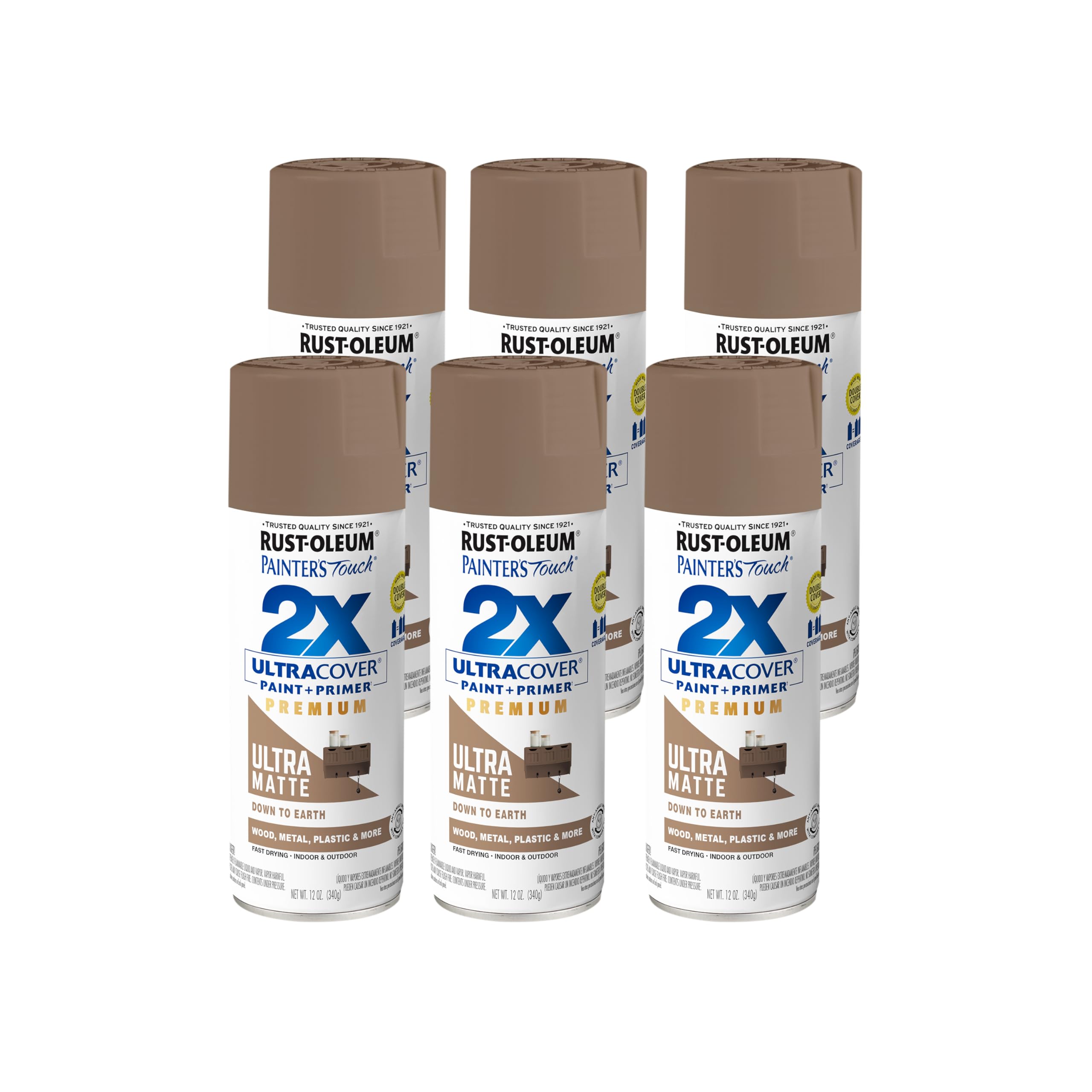 Rust-Oleum Painter's Touch 2X Ultra Cover Spray Paint, Down to Earth