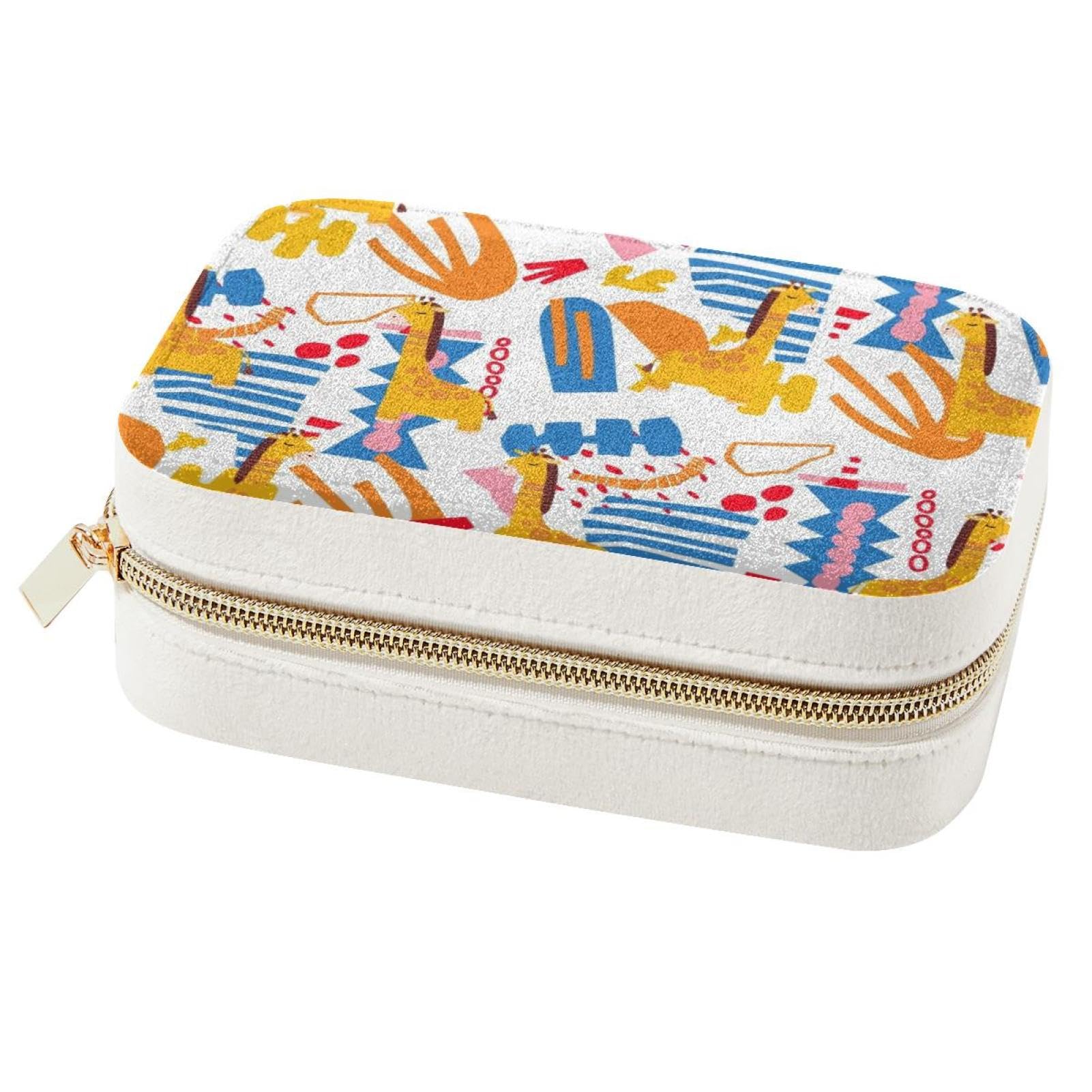 Boîte à bijoux girafe et organiseur de voyage compact pour bagues et boucles