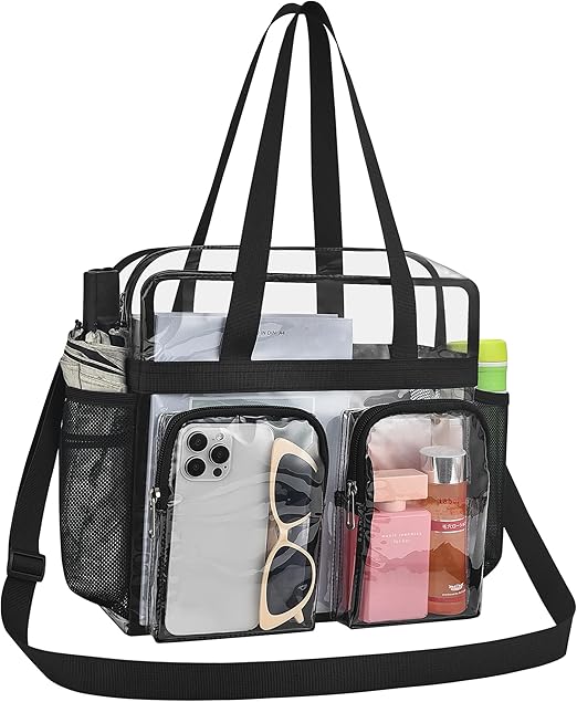 Oraben Clear Bag for Stadium Events 12x6x12 Clear Tote Bag for Women Transparent Lunch Bag for Work Sports Concert