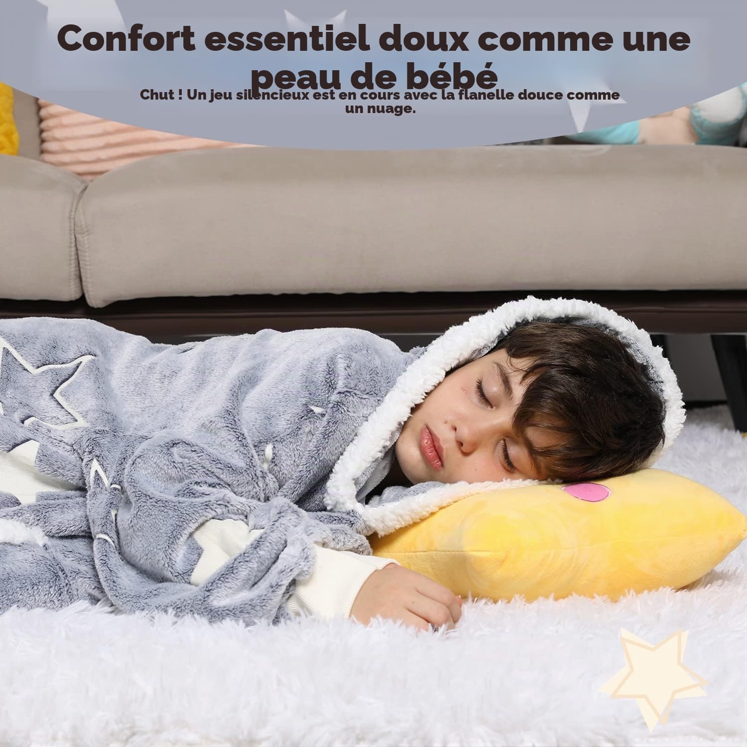 Winthome Couverture à Capuche surdimensionnée, Couverture de Sweat-Shirt en Flanelle, Pull Confortable pour Enfants garçon Filles