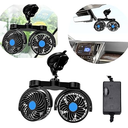 Amazon メルテック 車載用 扇風機 ツインカーファン Dc12v ヘッドレスト取付可 風量2段階 Meltec Cft 01 車 バイク 車 バイク