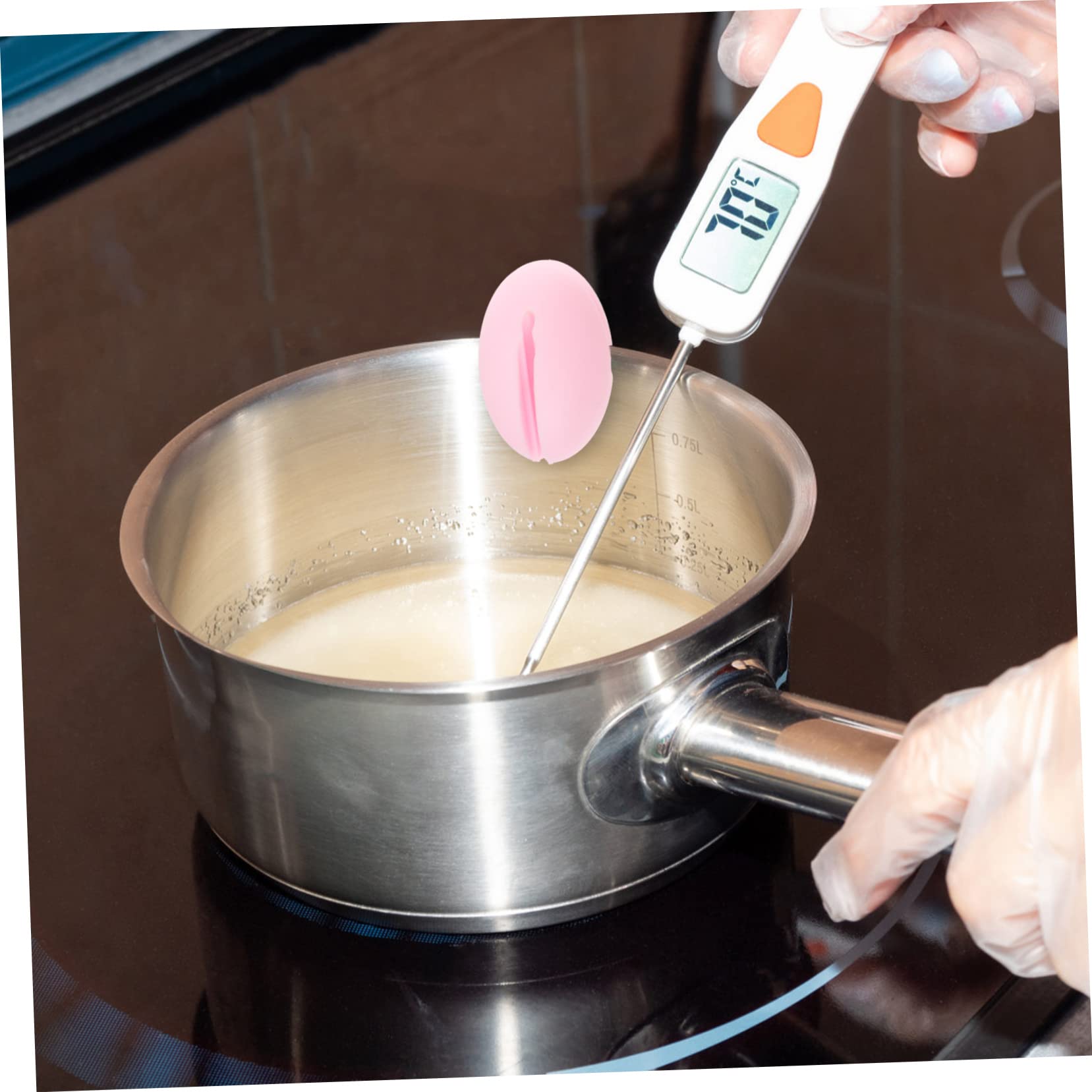 Veemoon Thermometer Clip Holder for Pot Flexible Temperature Probe Clip for Candy Making Easy to Clean and Maintain Compact Design for Outdoor Cooking