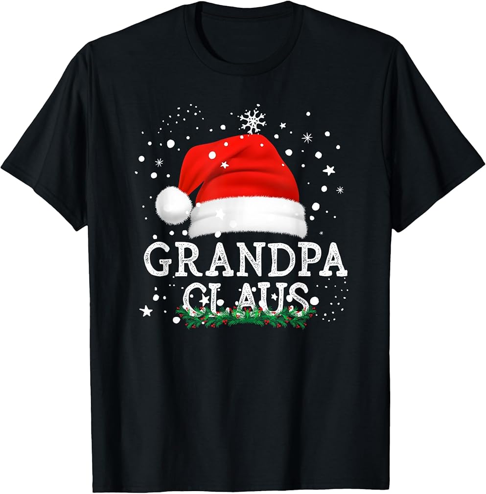 Grandpa Santa Claus Funny Family Christmas Pjs for Granddad T-Shirt