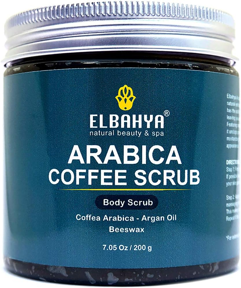 Elbahya Organic Arabica Coffee Body Scrub - Anti Cellulite and Stretch Mark Treatment With Ultra Moisturizing and Nourishing Properties