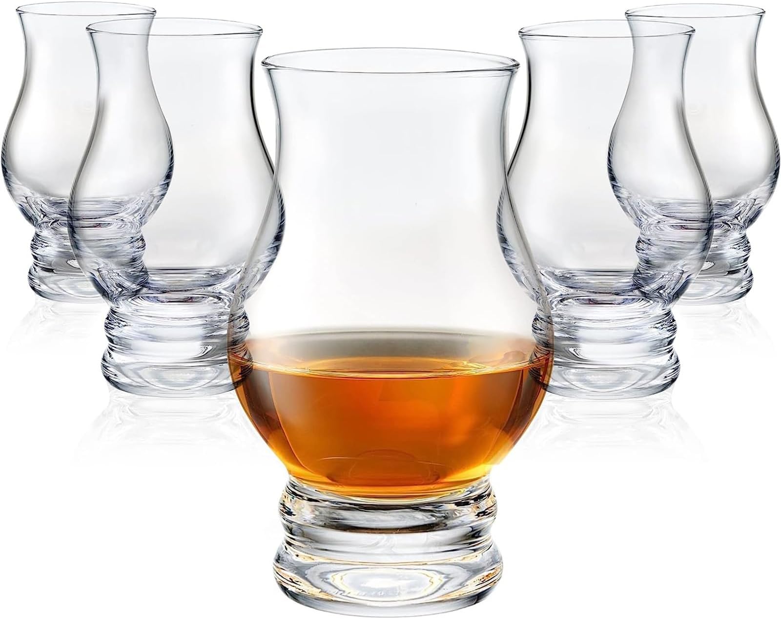 THE WHITE SHOP Whiskey glasses Set of 6 - Sake Sets, Clear Shot Glasses Bar Set, Old Fashioned Drinking Glasses Gift Set, Brandy Snifter Whisky Glass for Scotch Bourbon Liquor Tequila Gin Tonic Cognac