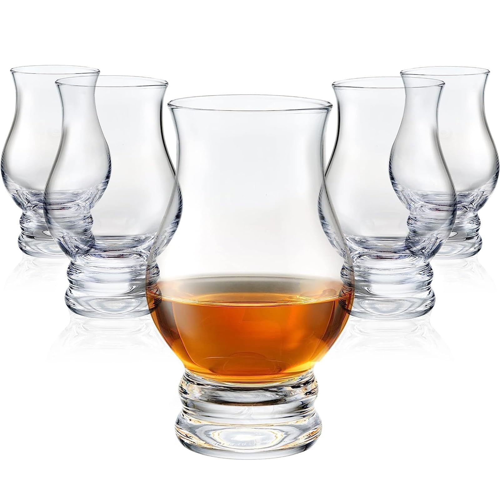 THE WHITE SHOP Whiskey glasses Set of 6 - Sake Sets, Clear Shot Glasses Bar Set, Old Fashioned Drinking Glasses Gift Set, Brandy Snifter Whisky Glass for Scotch Bourbon Liquor Tequila Gin Tonic Cognac