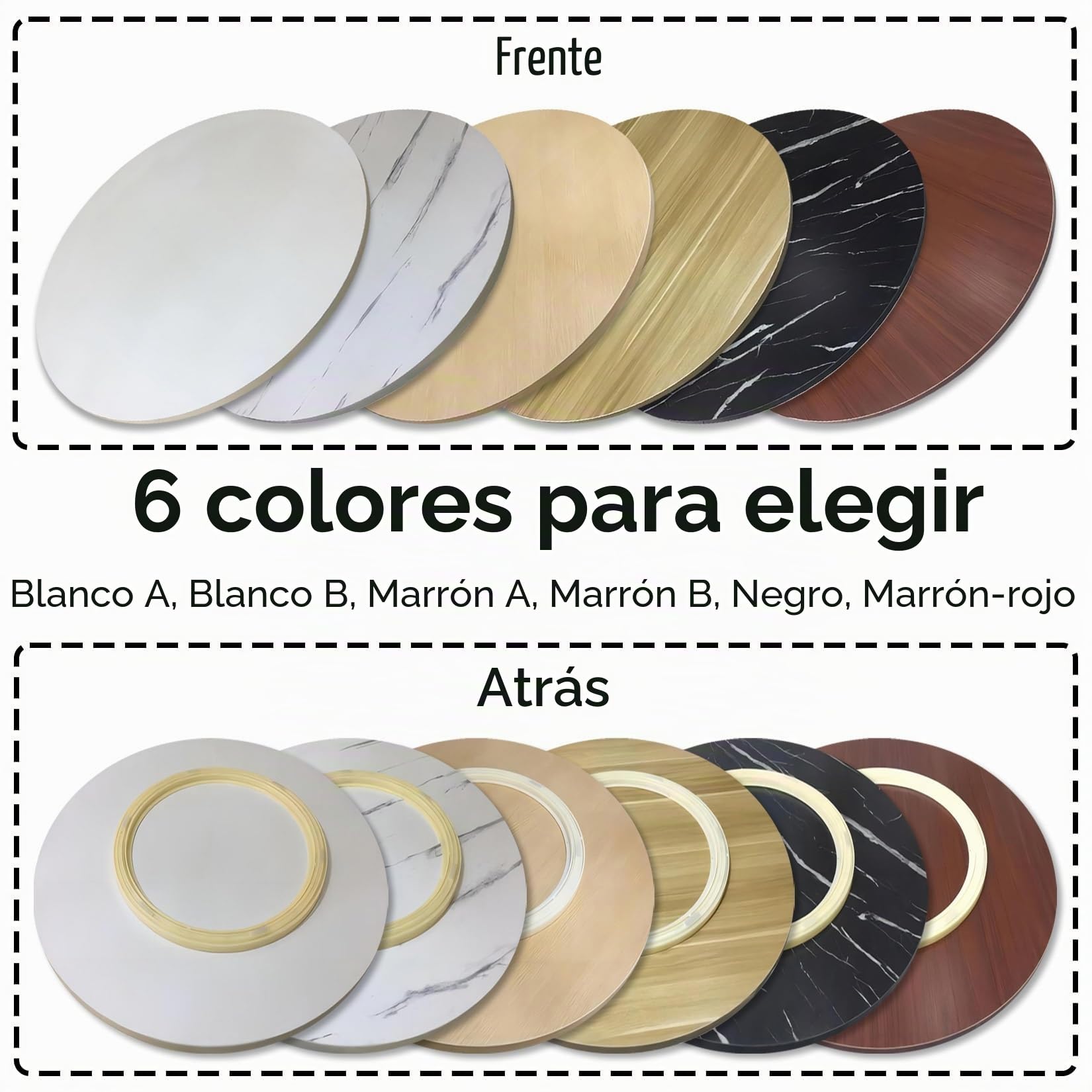 ESOYAWE Rotación De 360 Plato Giratorio De Madera para Mesa De Comedor, Ø 50 60 70 80 90 100 Cm Redondo Lazy Susan Placa Giratoria, Bandeja De Placa Giratoria con Cojinete Silencioso