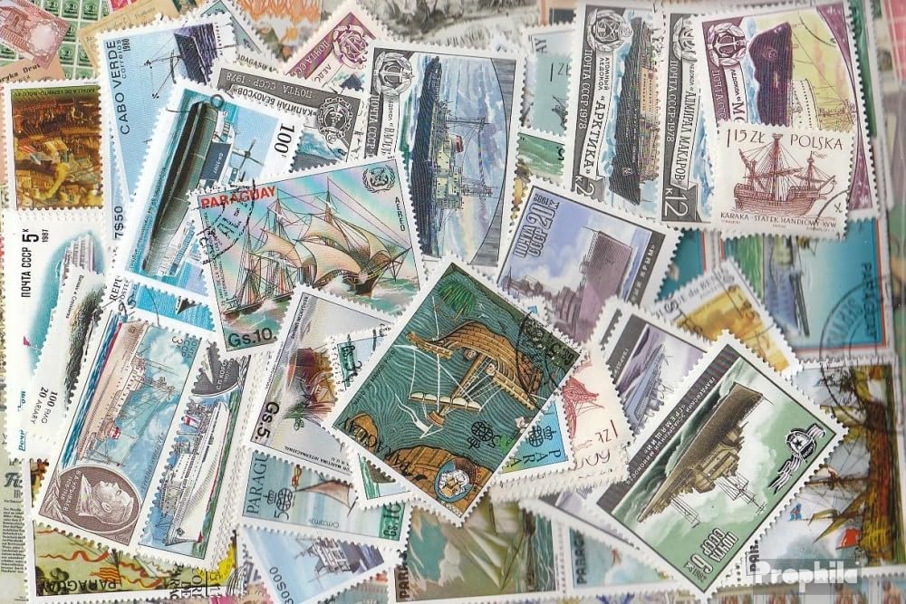 Motives 100 Various Stamps Vessels and Boats in Complete Issue (Stamps for Collectors) Seafaring/Ships