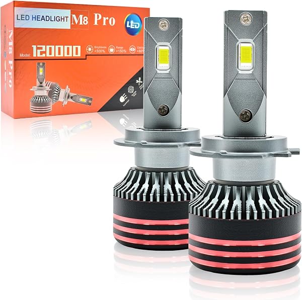 H7 LED Phares Automobiles, 50000LM 130W 6500K Blanc Froid, 900% Luminosité, Format 1:1 Mini, IP68, Ventilateur, Remplacement Halogènes, Installation Plug-N-Play, Lot de 2 Pièces - 1