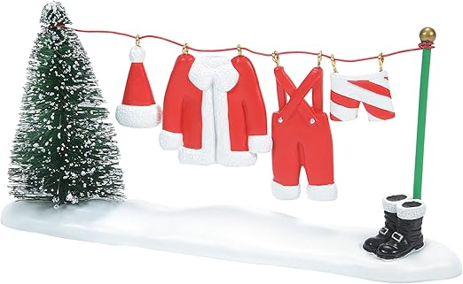 Department 56 Village Collection Accessories Ready for The Big Night Santa's Clothes Figurine, 3.1 Inch, Multicolor