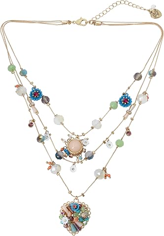 Betsey Johnson Women's Butterfly Charms Layered Necklace