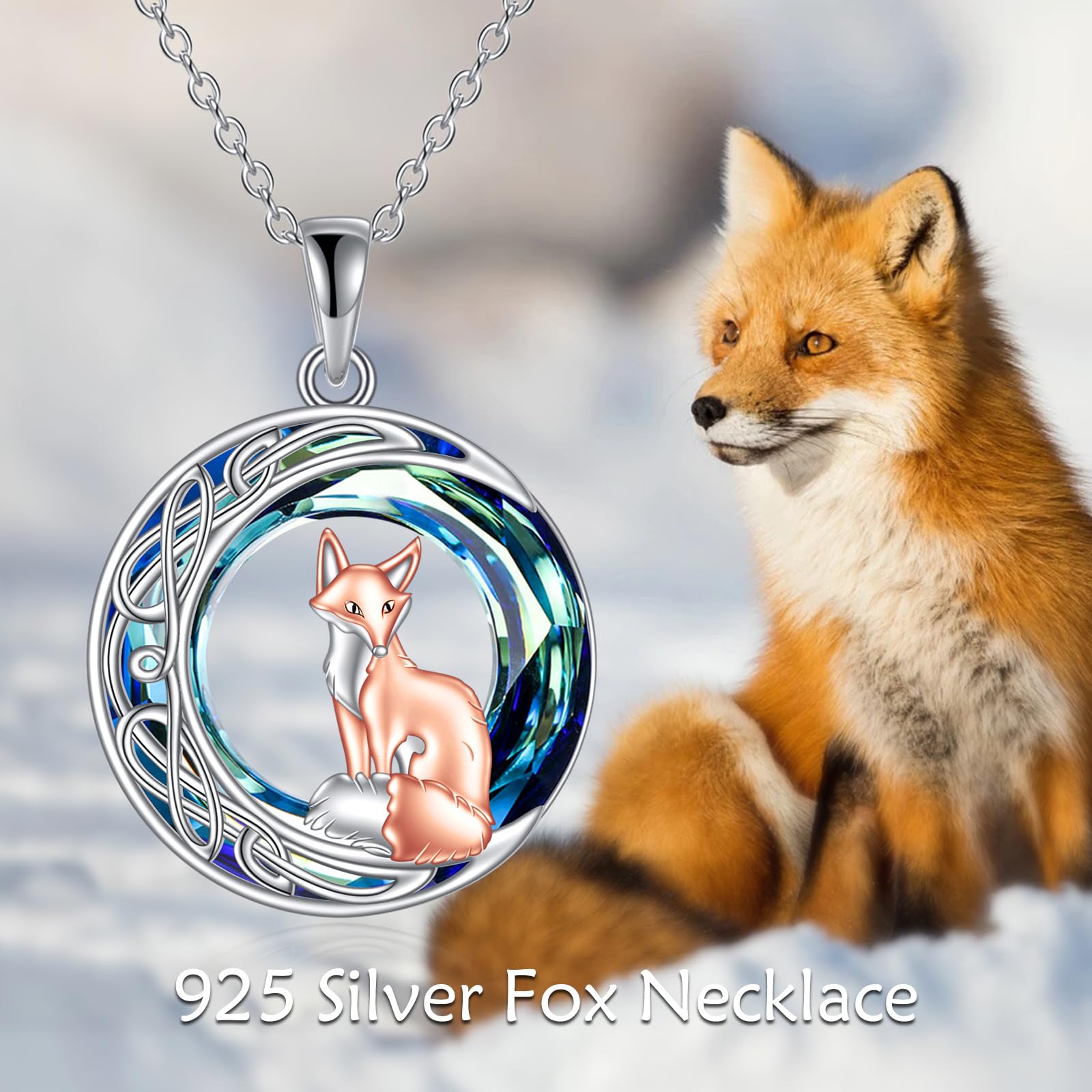 YAFEINI Tiere Kette für Damen S925 Sterling Silber Schildkröte/Flamingo/Panda/Fuchs/Kolibri/Katze/Schmetterling/Biene/Faultier/Libelle Kristall Halskette Anhänger Schmuck für Mädchen