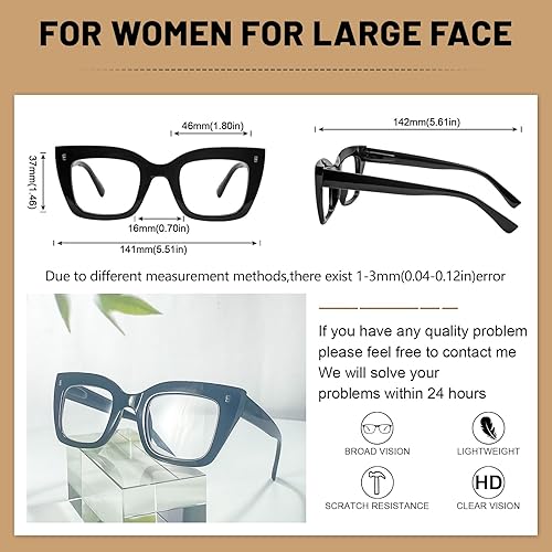 Miniatura 5 de OCCI CHIARI Gafas de lectura gruesas para mujer de gran tamaño