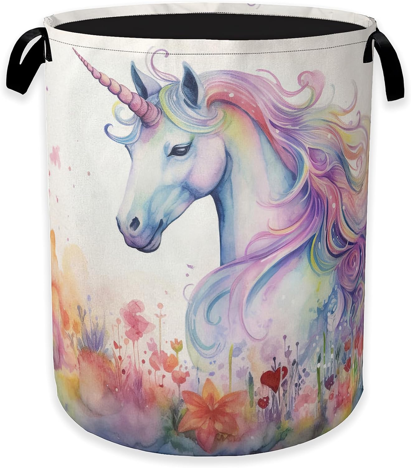 Tropical Palm Tree Laundry Hamper,Summer Beach Sunset Clothes Hamper for Laundry,Waterproof Oxford Toy Storage Collapsible Hampers for Bedroom, Dorm Room,Bathroom,16x20 Inch