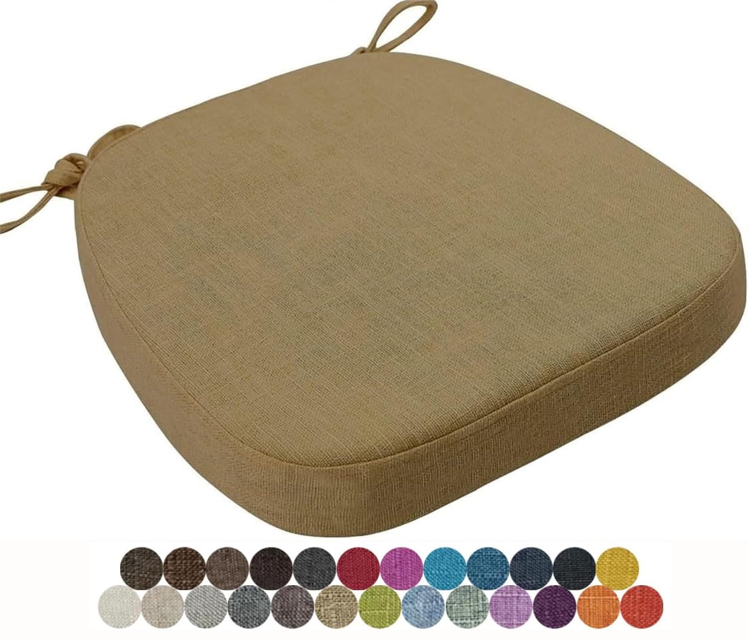 Seokor Color6 Chair Cushion Kitchen, Memory Foam Chair Pads, 40X38/43X40/43X42cm With Ties Non-Slip Chair Pads，Outdoor Indoor Seat Cushion For Dining Office Garden Chair(,43X42x5cm)