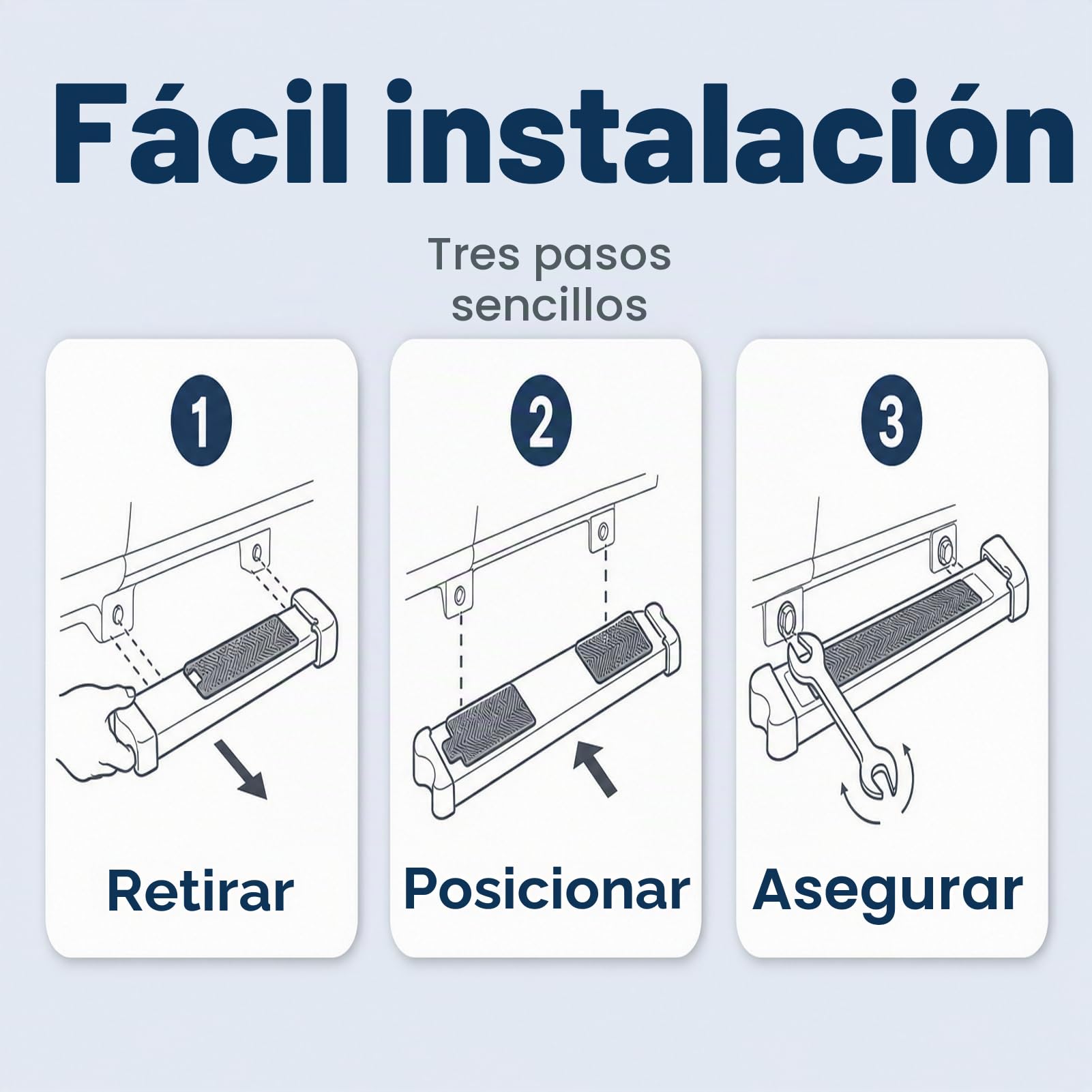 Escalones de Escalera para Piscina, Reemplazo de Escalones de Escalera para Piscina con Almohadilla de Goma Antideslizante Pedal Engrosado de Acero Inoxidable para Piscina de