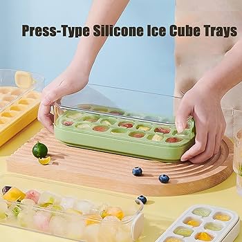 Amazon | 蓋付きアイスキューブトレイ Ecoco製氷トレイ 食品グレード