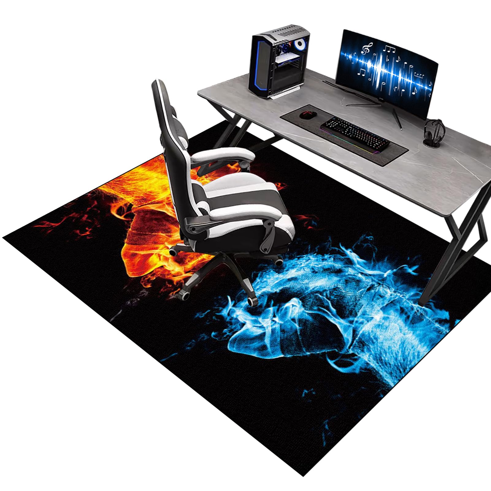 Kqiejuy Colorb665 Gaming Chair Mats For Carpeted Floors, Office Chair Mat For Hardwood Floor, Computer Rolling Chair Mat Hard Floor For Home And Office, Machine Washable Desk Floor Protector Rug 60 X 70 Cm