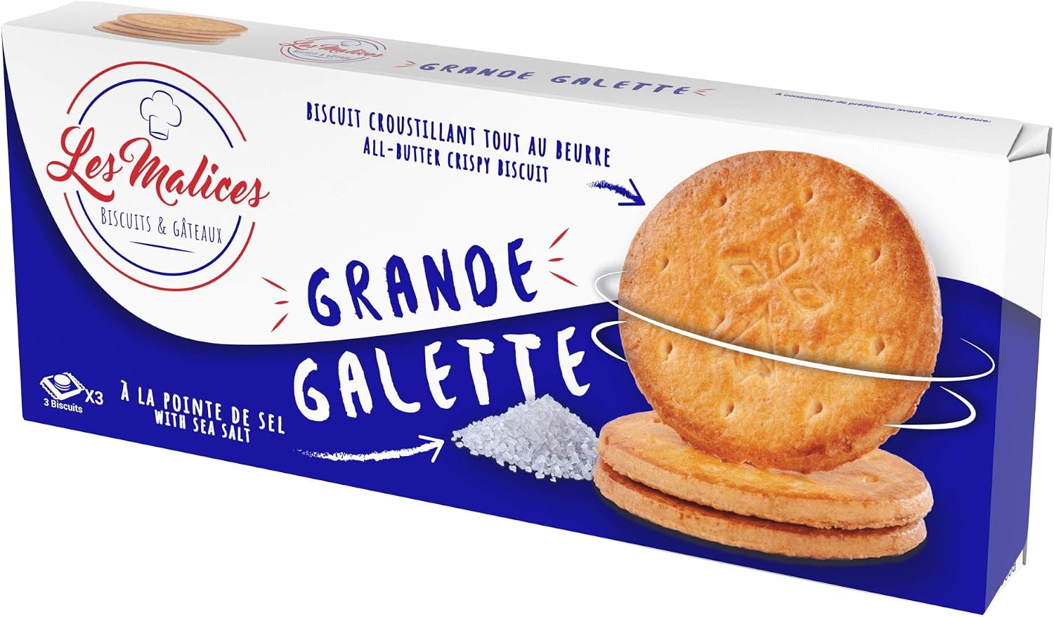 Les Malices Grande Galette Beurre Sale Taille De La Famille 12 Paquets De 9 Biscuits 12 X 150 G Fabrique En France Amazon Fr Epicerie