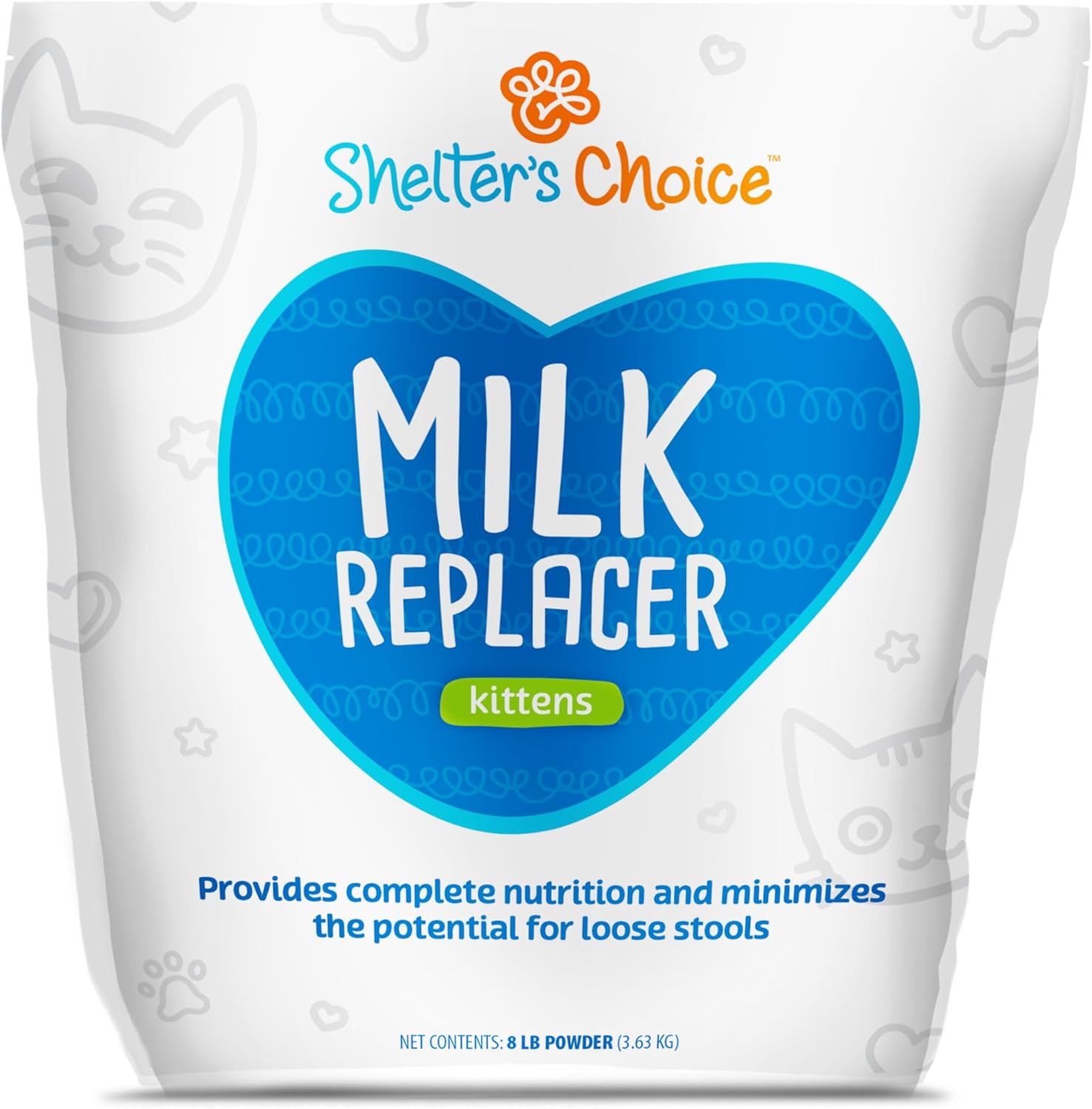 Revival Animal Health Shelter’s Choice Kitten Milk Replacer Powder, Complete and Balanced Milk Formula for Kittens and Adult Cats, Supports Healthy Growth and Digestion, 8 lb