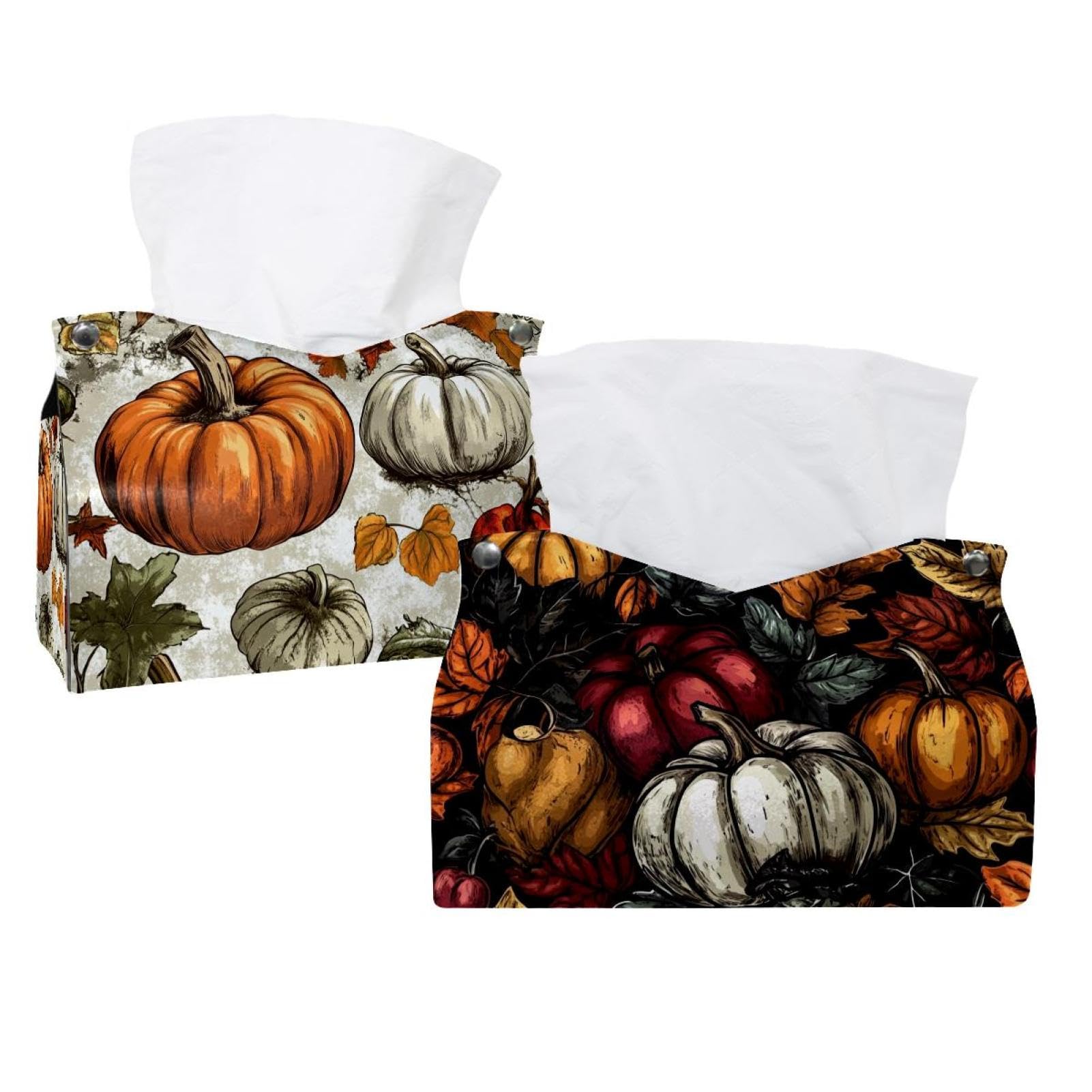 Boîte à mouchoirs légumes et fruits d'automne chic pour salle de bain et chambre