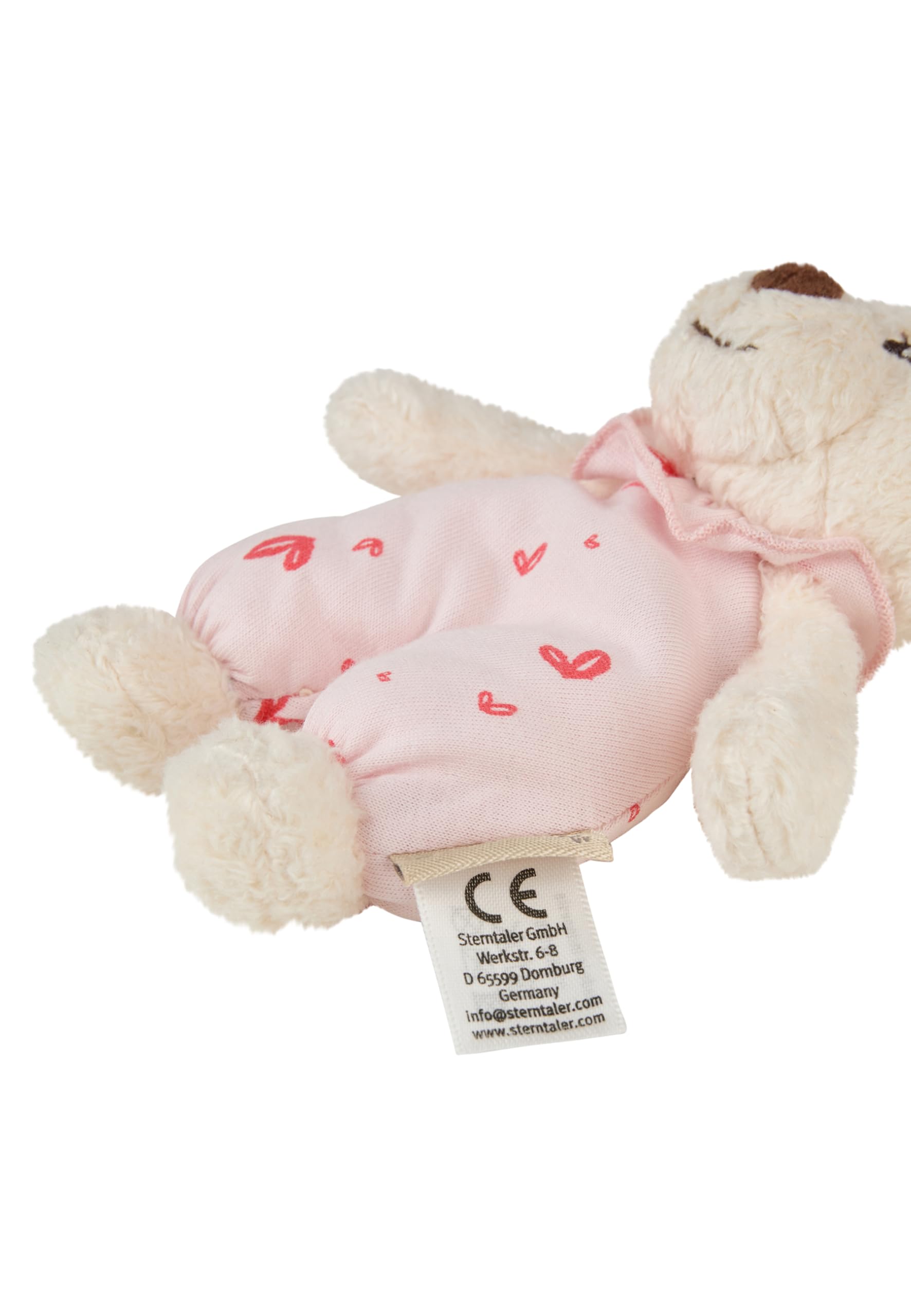Sterntaler Spielbogen Bär Betty, Spielbogen mit Patchwork-Design, Stickmotive, Beißring, Spiegel, Rassel, Quietsche und Knisterpapier, abnehmbarer Bogen und Spielteile, wattiert, 100×80×3 cm, rosa
