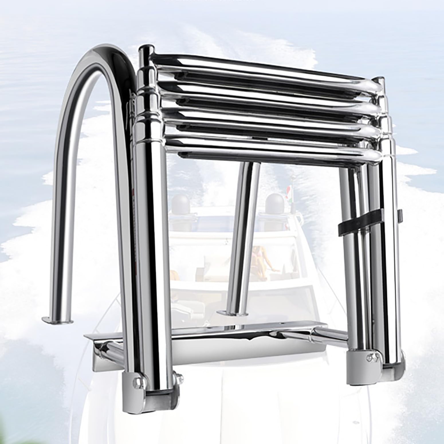 Scale per imbarcazioni scaletta bagno Telescopica Pieghevole In 4 Fasi Scaletta Barca Inox Scalette Barche Pieghevole Piscina Ponte Galleggiante Marina Drop Boat per piscina ponte barca
