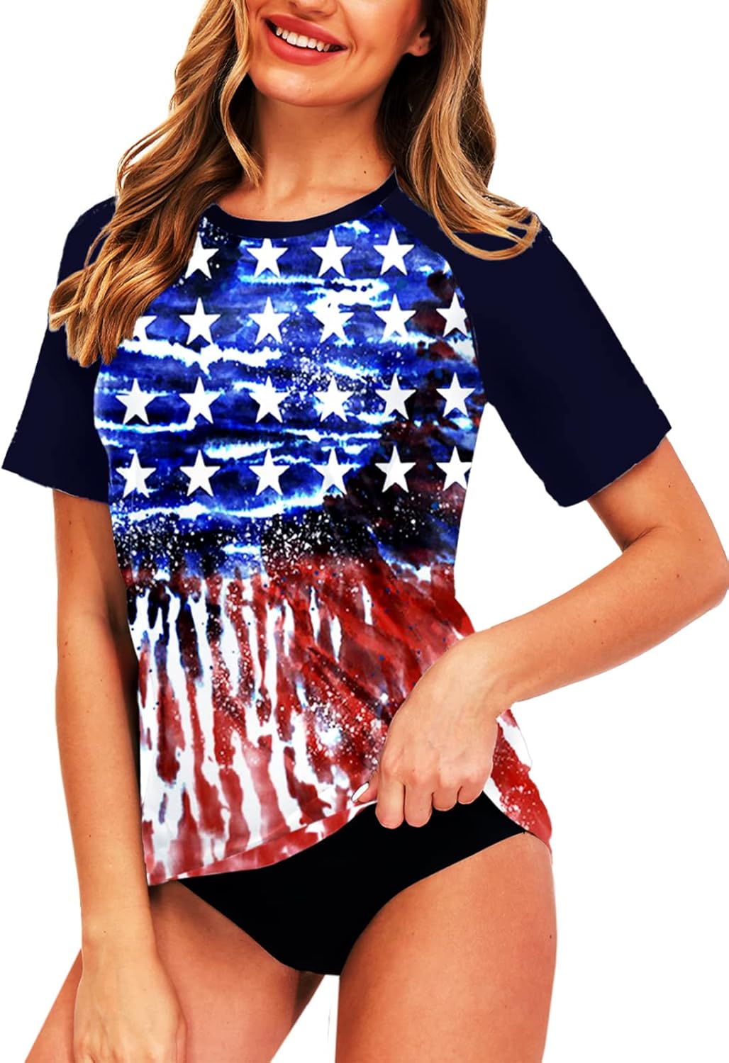 AOBUTE Women Short Sleeve Rash Guard UPF 50+ Tropical Sun Protection Floral Swim Shirts - Image 2