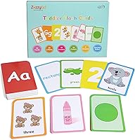 Vista 2 de ZazzyKid Tarjetas didácticas para el aprendizaje de los niños pequeños: 54 tarjetas de doble cara para alfabetos, números, colores, formas