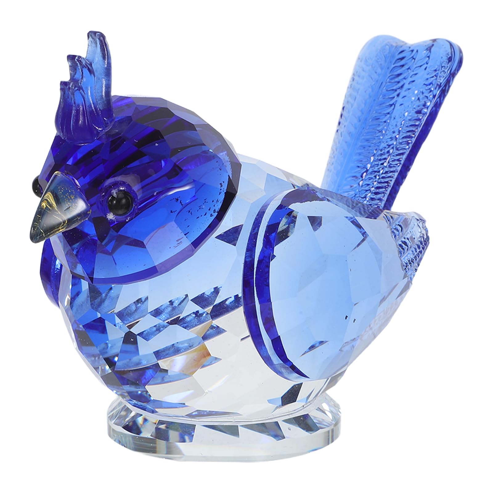 Figurine oiseau cristal bleu decorative SHINEOFI sculpture grand format centre de table