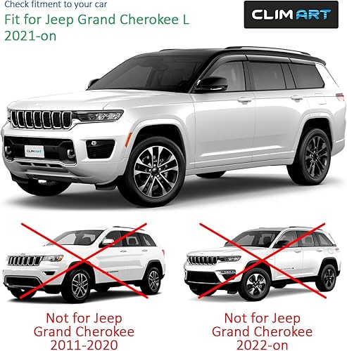 Miniatura 5 de CLIM ART Protectores de lluvia increíblemente duraderos para Jeep Grand Cherokee L 2021-2024, deflectores de ventana con cinta original, deflector